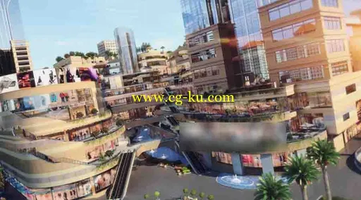 建筑动画商业广场3D动画场景的图片1