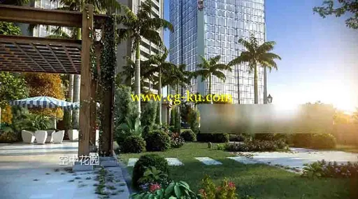 建筑动画中庭3D动画场景的图片1
