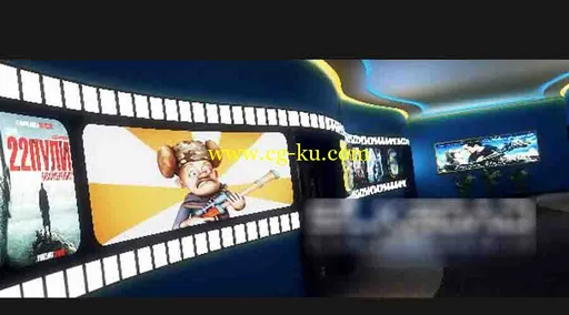 3D影院过道3D动画场景的图片1