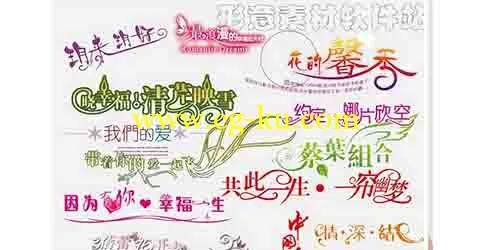 2013最新婚纱、写真、儿童、中文、英文、韩文、古装、花边等文字模版大全的图片4
