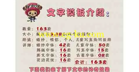 2013最新婚纱、写真、儿童、中文、英文、韩文、古装、花边等文字模版大全的图片1