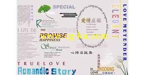 2013最新婚纱、写真、儿童、中文、英文、韩文、古装、花边等文字模版大全的图片4