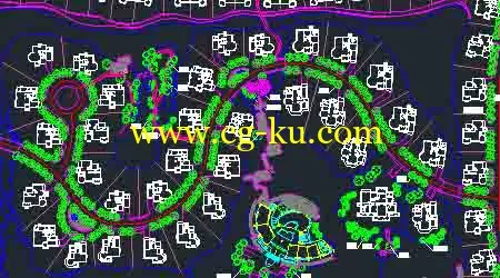 161套居住小区景观建筑规划CAD总平面图 房产小区CAD规划图的图片1
