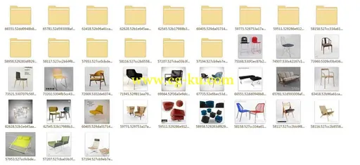 24个3dsk出品的高精度室内外椅子模型的图片1