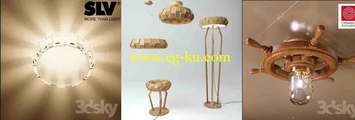 3个吸顶灯模型的图片1