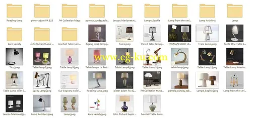 30个时尚高精度3dsk出品台灯模型的图片1