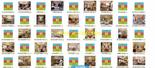 65个时尚经典传统常用的室内家装场景模型集合的图片1