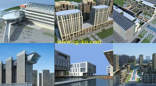 31个完整的生活片区3D建筑模型的图片3