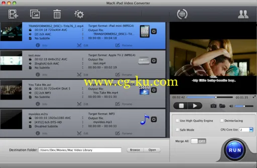 MacX iPad Video Converter v5.0 MacOSX的图片2