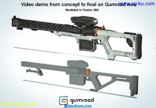Gumroad – Sniper Design Demo in Fusion 360 by Alex Senechal的图片2