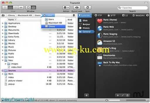 Transmit v4.3.4 Multilingual MacOSX FTP 客户端的图片1