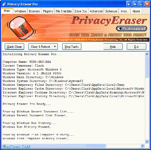 Privacy Eraser v9.­80 清除上网痕迹工具的图片1