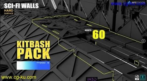 Artstation – Sci-Fi walls KitBash Pack 60+ and Sci-fi floor Panels KitBash 50 by Serhii Voloshenko的图片1