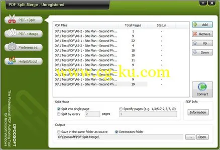 OpooSoft PDF Split-Merge 6.5 PDF分割合并工具的图片1