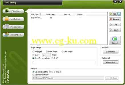 OpooSoft PDF Stamp 6.7 PDF文件批量编辑工具的图片1