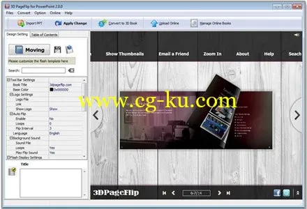 3D PageFlip for PowerPoint 2.0.1 PPT文档转换为Flash的图片2
