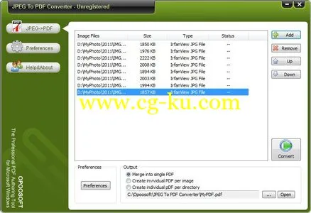 OpooSoft JPEG To PDF Converter 6.6 pdf转jpeg转换器的图片1