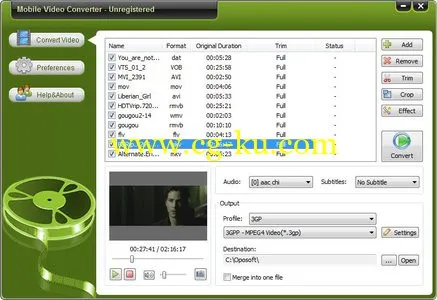Oposoft Mobile Video Converter 7.6 移动视频转换器的图片1