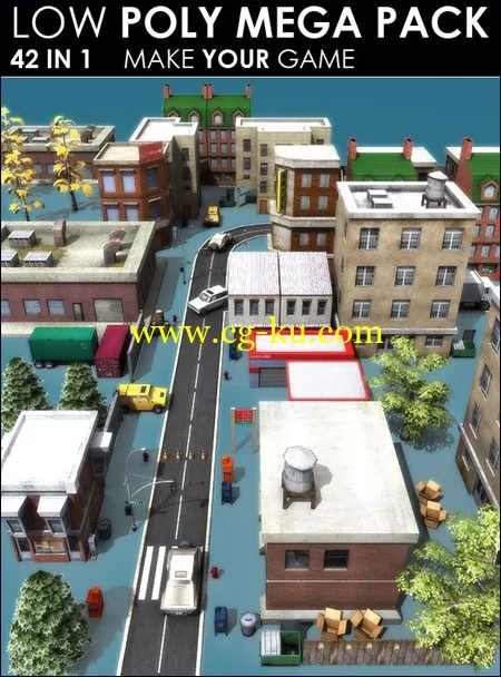 3DOcean – Low poly City Megapack (42 models)的图片1