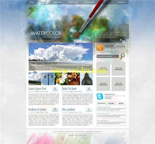 Create a Watercolor – Themed Website Design with Photoshop的图片1