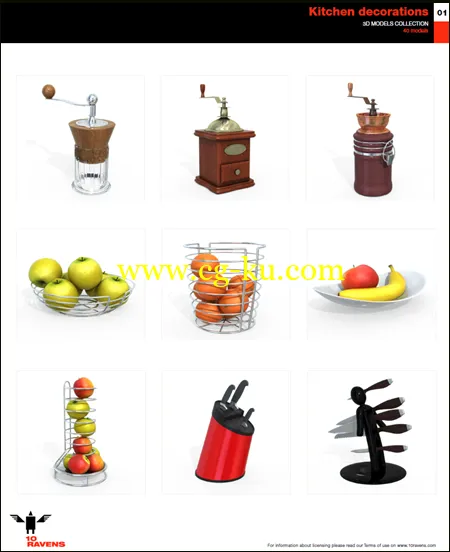 10ravens: 3D Models collection 013 Kitchen decorations 01的图片1