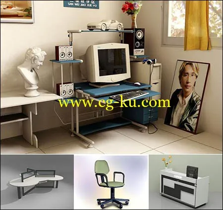 Office Furniture Collection 办公家具系列模型的图片1