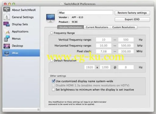 SwitchResX 4.7.0 MacOSX的图片1