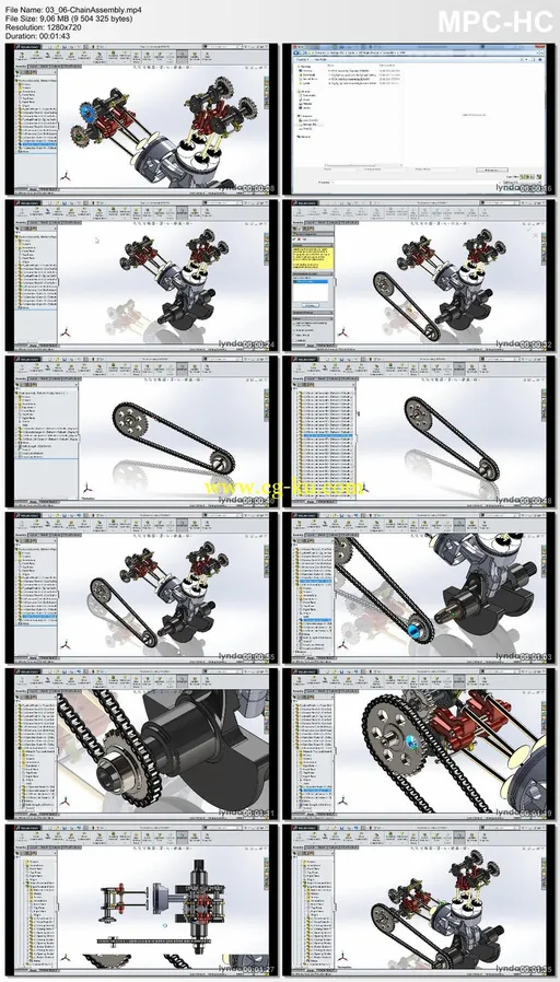 Lynda – Modeling a Motorcycle Engine with SolidWorks的图片2