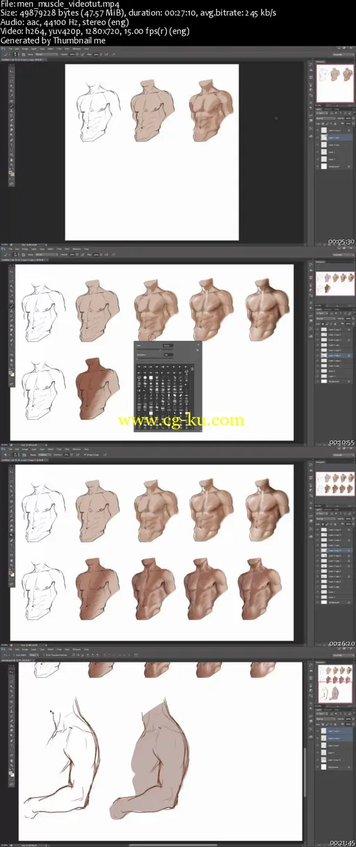 Sakimichan Male muscle step by step tutorial的图片1