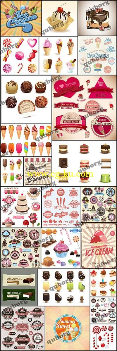 冰淇淋和糖果 Stock Vector – Ice Cream & Candy的图片1
