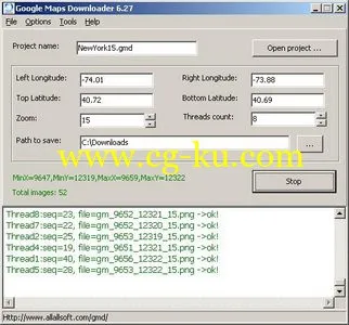 Allallsoft Google Maps Downloader 7.203 谷歌地图下载拼接工具的图片1