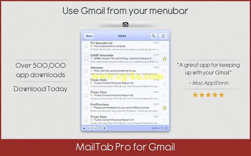MailTab Pro for Gmail 7.6 MacOSX的图片1