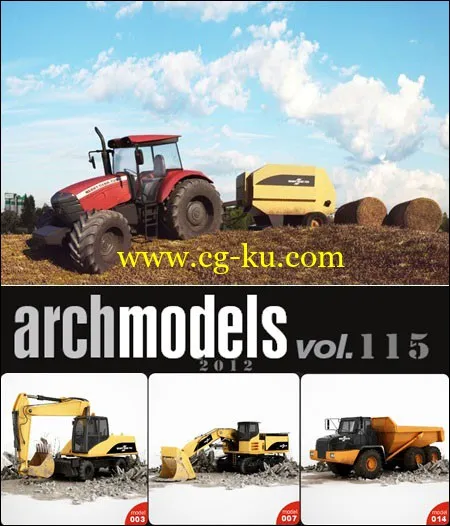 Evermotion Archmodels Vol 115 施工车/收割机/挖机模型的图片8