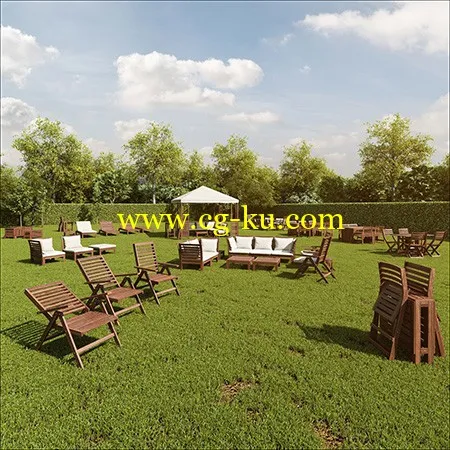 3D Models Ikea Applaro Outdoor Furniture Series的图片1