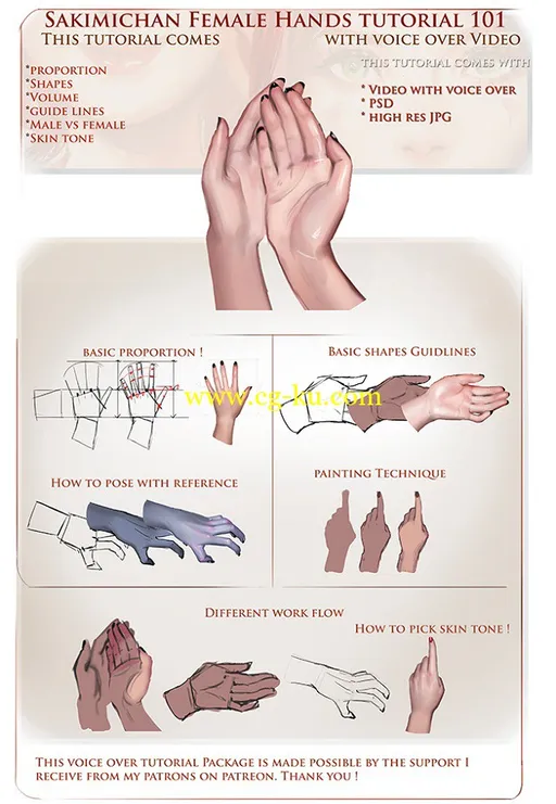 Female Hands Tutorial 101 by sakimichan的图片2