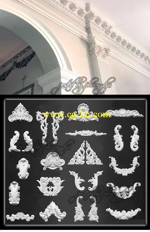 Decorative Gypsum 3D Models 欧式建筑装饰品石膏模型的图片1