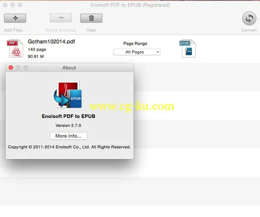 Enolsoft PDF to EPUB for Mac 2.7.0的图片2