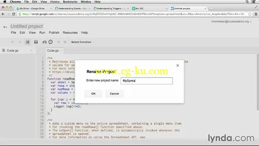 Lynda – Up and Running with Google Apps Script的图片2