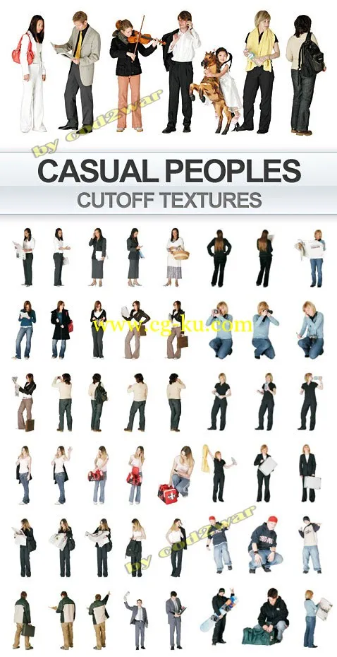 Casual Peoples on transparent background 透明背景的休闲人物的图片1