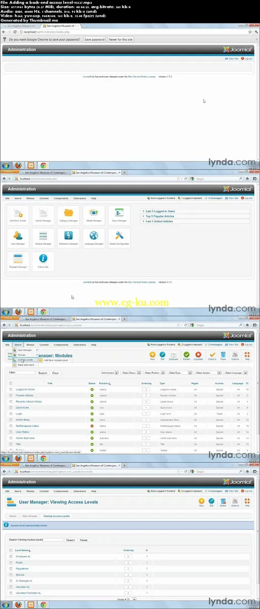Lynda – Joomla! 1.7 and Joomla! 2.5: Access Control Lists in Depth的图片2 Lynda – Joomla! 1.7 and Joomla! 2.5: Access Control Lists in Depth的图片2