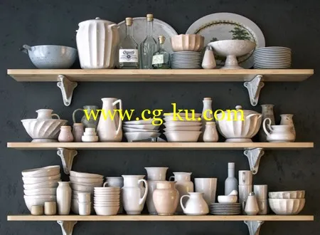 Shelf with utensils in bright colors的图片1