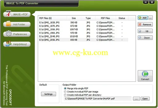 OpooSoft Image To PDF Converter 6.9的图片1