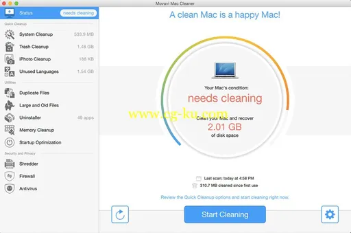 Movavi System Cleaner & Antivirus 1.0 Multilingual Mac OS X的图片1