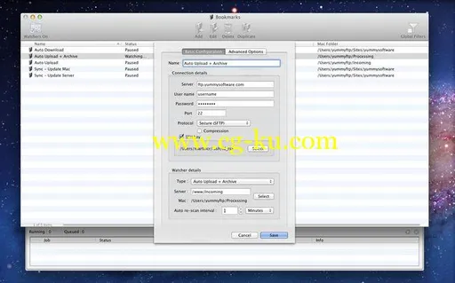 Yummy FTP Watcher 3.0.9 MacOSX的图片1