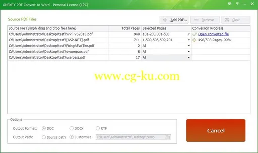 ONEKEY PDF Convert to Word 3.0的图片1