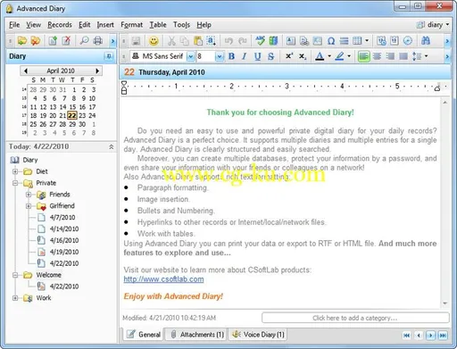 CSoftLab Advanced Diary 5.0 Multilingual的图片1
