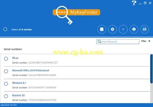 Abelssoft MyKeyFinder 2017 v6.2的图片1