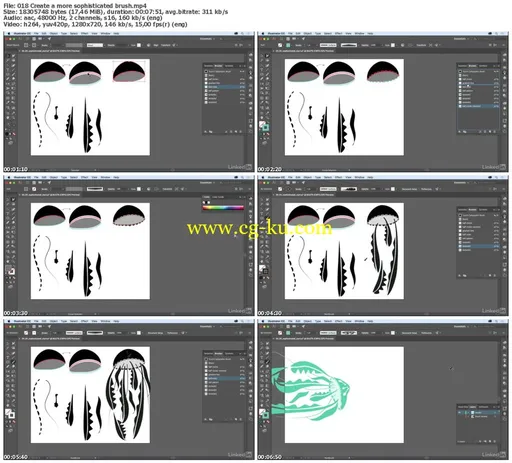 Lynda – Illustrator: Creating Custom Brushes的图片2 Lynda – Illustrator: Creating Custom Brushes的图片2