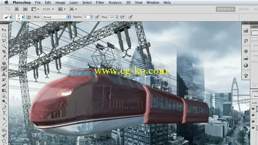 Digital Painting in Photoshop: Skytrain的图片1