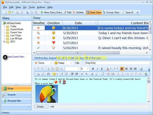 Efficient Diary Pro 5.50 Build 542 Multilingual + Portable的图片1